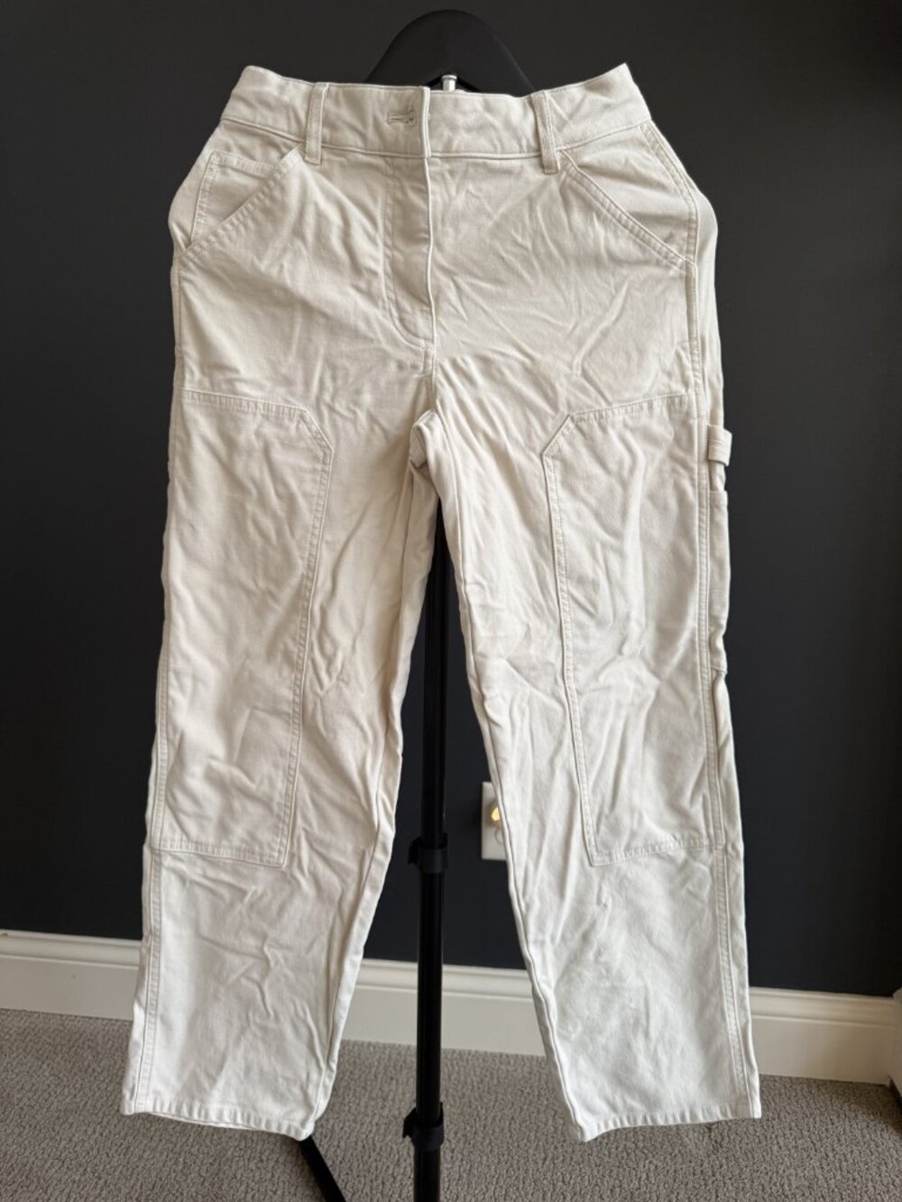 Wilfred Cream Cropped Cargo Utility Pants Size M